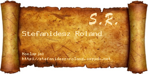 Stefanidesz Roland névjegykártya